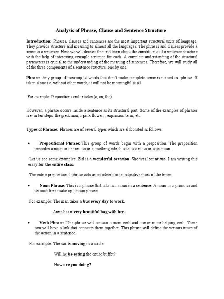 Understanding Phrases and Clauses | PDF | Clause | Sentence (Linguistics)
