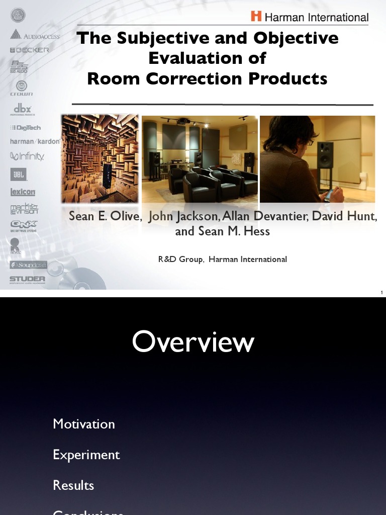 The Subjective and Objective Evaluation of Room Correction Products
