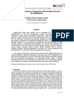 Experimental Modeling of Temperature Rise in Mass Concrete