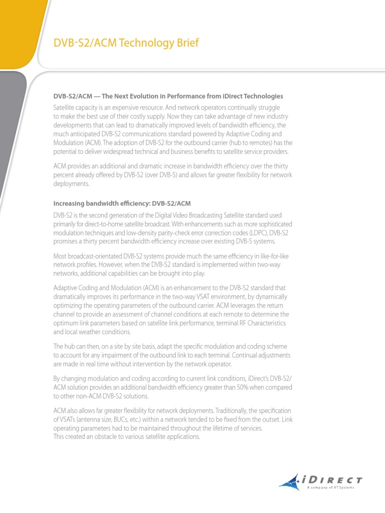Idirect Evolution DVB S2 Tech | PDF | Very Small Aperture Terminal ...