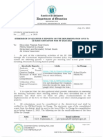 DM No. 439, S. 2021 - Submission of Quarter 4 Reports On The Implementation of K To 12 Basic Education For SY 2020-2021