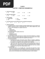 Class 8 Chapter 1: Computer Fundamentals: 1. Circle The Correct Option