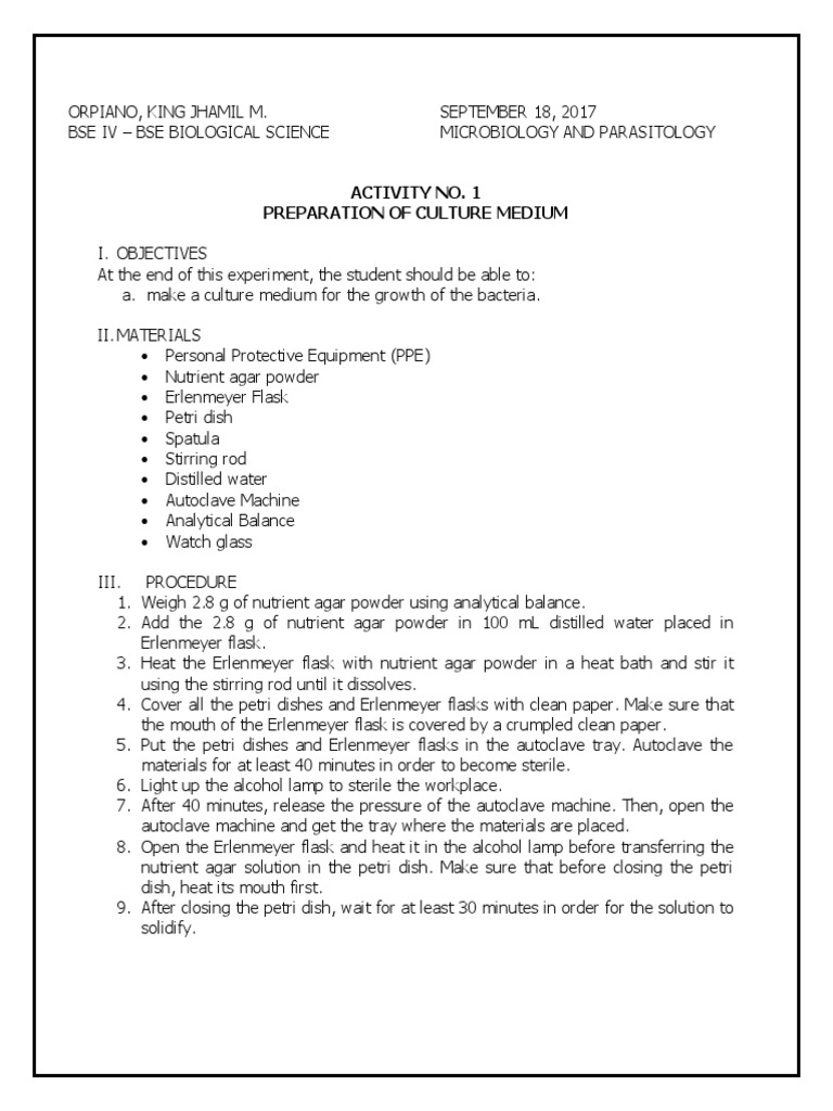 MIcrobiology Lab Activities | PDF