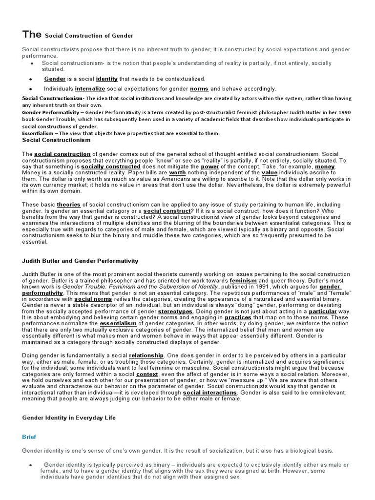 Understanding Gender as a Social Construct | PDF | Adolescence | Gender ...