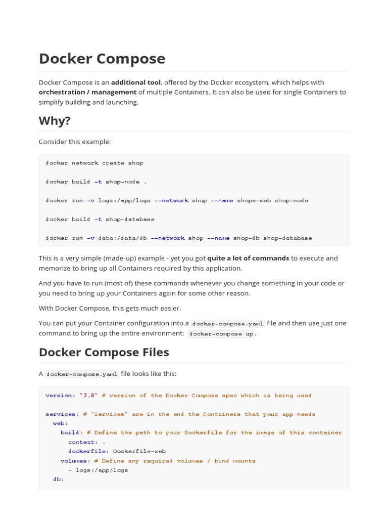 Cheat Sheet Docker Compose | PDF | Operating System Families ...