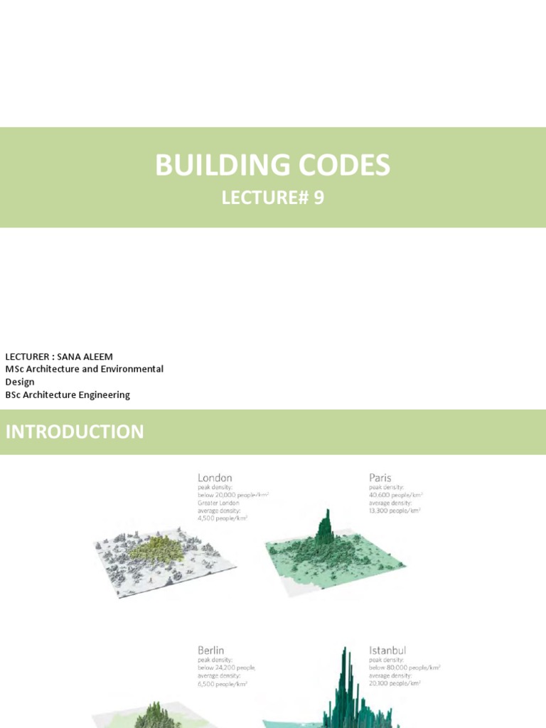 Lecture 9 Building Codes PDF Building Code Fire Safety