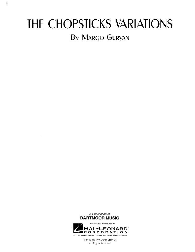 Guryan Chopsticks Variations PDF