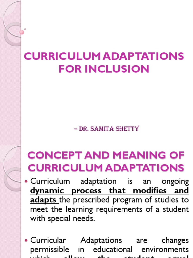 Curriculum Adaptations for Inclusion | PDF | Gifted Education ...
