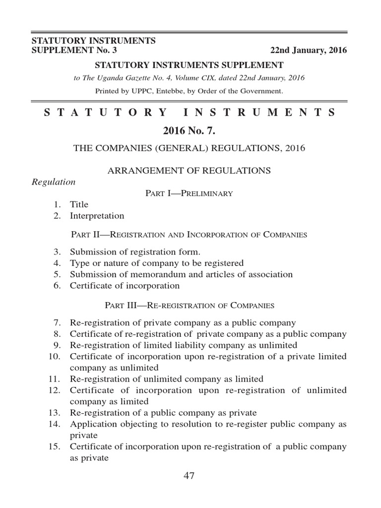 Statutory Instruments 2016 No. 7 PDF Privately Held Company Balance Sheet
