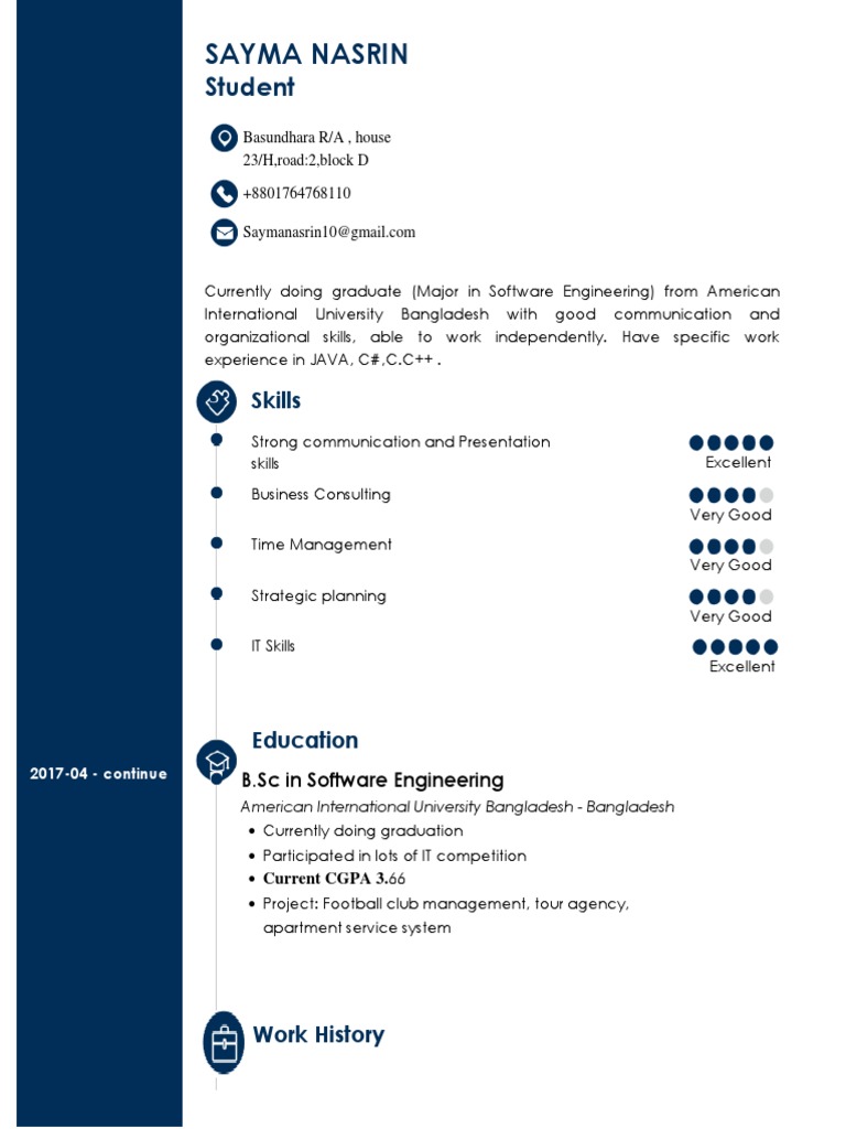 Software Engineering Student Profile | PDF | Cognition | Communication