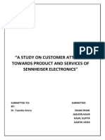 A Study On Customer Attitude Towards Product and Services of Sennheiser Electronics