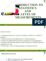 Introduction To Statistics and Level of Measurement