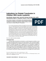 Indications For Platelet Transfusion in Children With Acute Leukemia