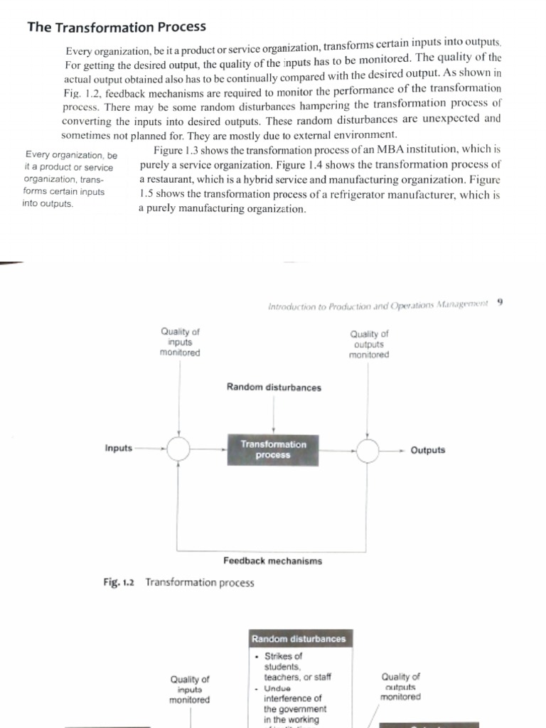 Understanding the Transformation Process | PDF | Operations Management ...