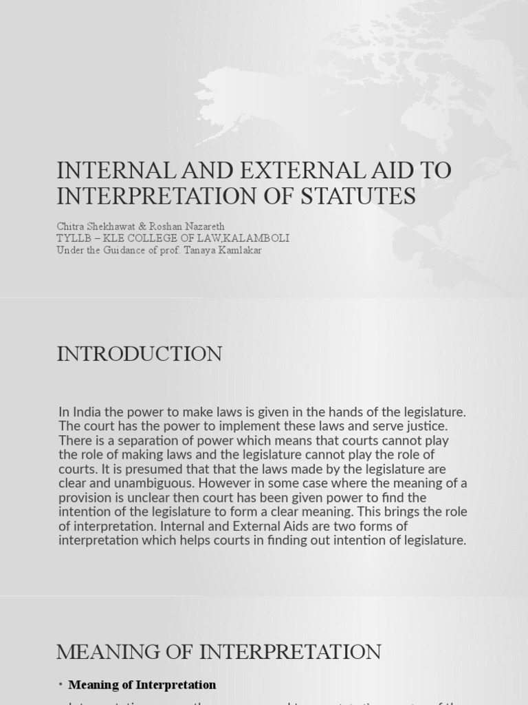 Aids to Statutory Interpretation | PDF | Bill (Law) | Statutory ...