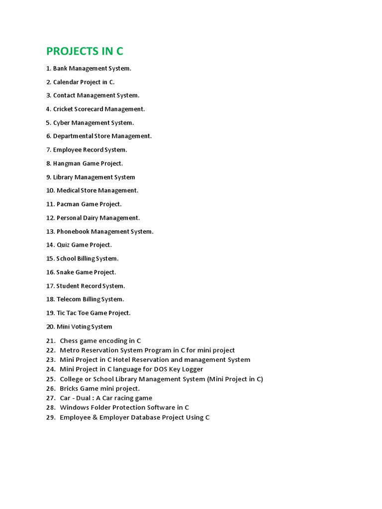 Projects in C Programming | PDF | Transmission Control Protocol ...