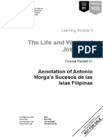 The Life and Works of Jose Rizal: Annotation of Antonio Morga's Sucesos de Las Islas Filipinas