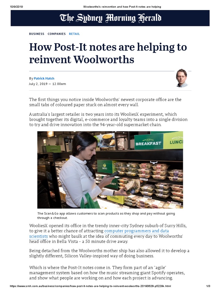 Case Study Woolworths's Reinvention and How PostIt Notes Are Helping
