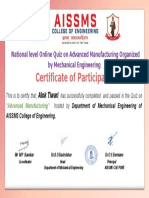 Certificate of Participation: Alok Tiwari