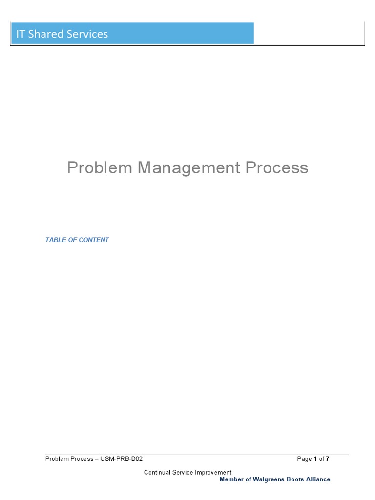ITIL Problem Management Process Overview | PDF | Incident Management ...
