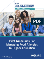 Pilot Guidelines for Managing Food Allergies in Higher Education