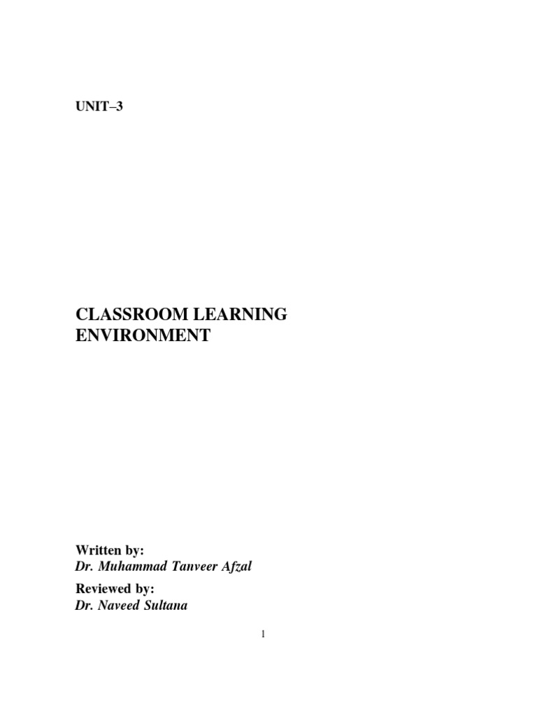 Unit 3 Classroom Management | PDF | Classroom | Self Esteem