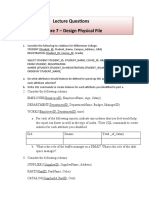 Lecture Questions Lecture 7 - Design Physical File