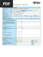 Internal Verification of Assessment Decisions - BTEC (RQF) : Higher Nationals