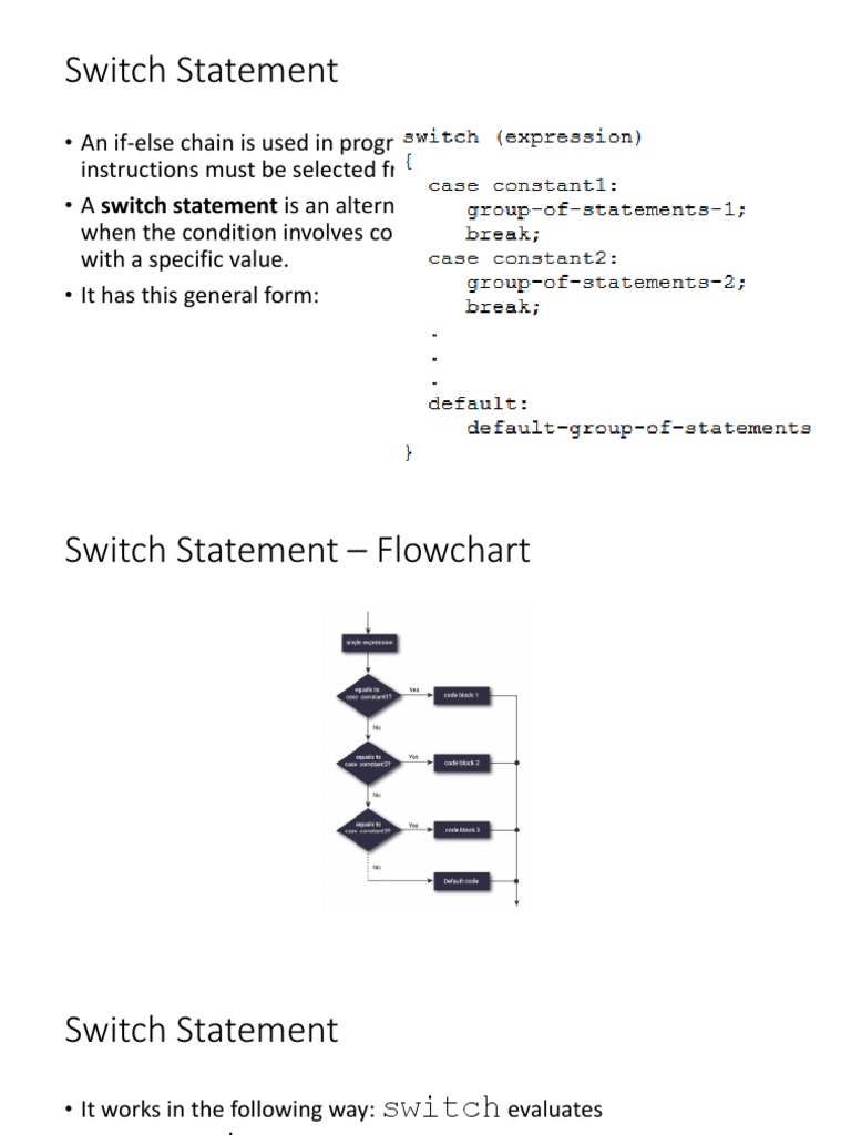 An Overview of Switch Statements and Flow Control in C++ | PDF ...