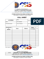 Call Sheet: University of Eastern Philippines