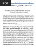 Evaluation and Performance Analysis of Brain MRI Segmentation Methods