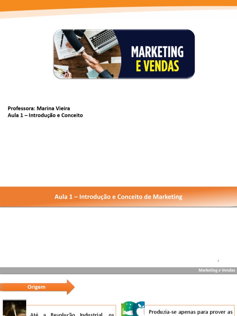 Introdução ao Marketing e Vendas | PDF | Marketing | Mercado (economia)