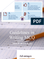 Guidelines in Writing MCQ