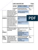 Calendario Clases Martes 22 de Junio Al Viernes 25 de Junio 3° Básico