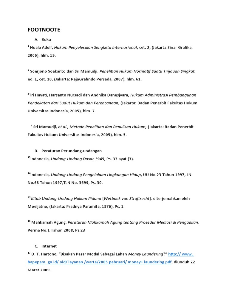 Panduan Penulisan Footnote Hukum | PDF | Ilmu Sosial | Sejarah