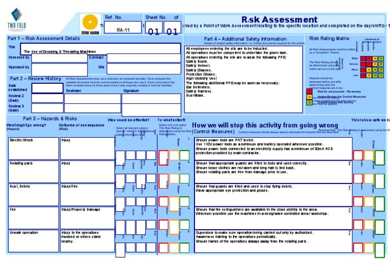 TFURisk Assessment RA11 Use of Grooving & Threading Machines PDF