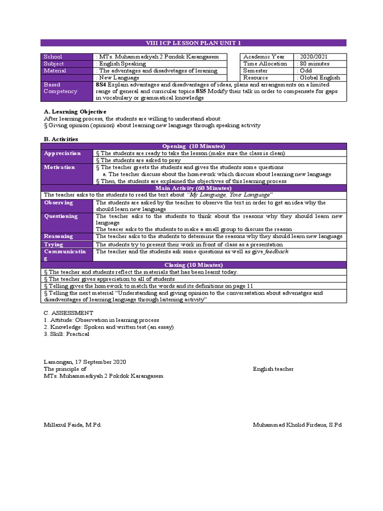 Advantages and Disadvantages of Language Learning | PDF | Lesson Plan ...