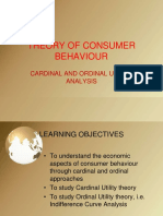 Theory of Consumer Behaviour: Cardinal and Ordinal Utility Analysis