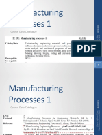 Manufacturing Processes 1: Course Data Catalogue