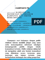 Kelompok 3 Mata Kuliah Kampanye PR: Metode Kampanye PR, Materi Dan Isi Program Kampanye, Dan Teknik Berkampanye