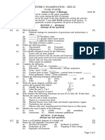 IX Science Exam Biology Questions On Cells, Tissues, Organs & Reproduction