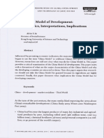 The Chinese Model of Development: Characteristics, Interpretations, Implications