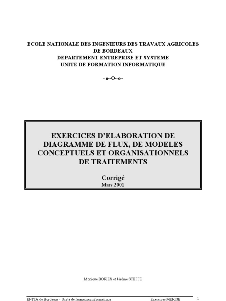 Merise - Exercices Flux - MCT - MOT - Corrigés | Télécharger ...