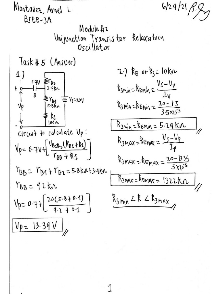 Module2Unijunction Transistor Relaxation Oscillator PDF