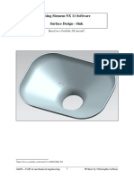 Using Siemens NX 11 Software Surface Design - Sink: Based On A Youtube NX Tutorial