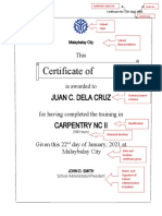 Certificate of Training Draft