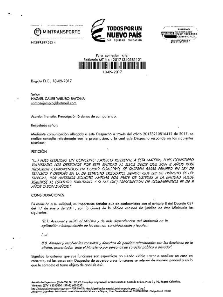 Cpto 20171340381121 17 mintransporte cobro de multas por infracciones