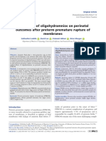 The Effects of Oligohydramnios On Perinatal Outcomes After Preterm Premature Rupture of Membranes