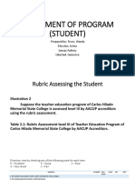 Rubric Assessing For STUDENTS