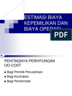 Estimasi biaya kepemilikan dan biaya operasi alat berat